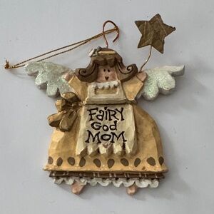Kurt Adler Fairy God Mom Ornament - Tan and Gold